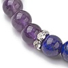 Natural & Synthetic Gemstone Round Beaded Stretch Bracelets for Women BJEW-JB11017-3