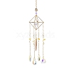 Glass Teardrop Pendant Decorations AJEW-Q143-05-2