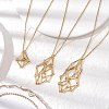 3Pcs 3 Styles 304 Stainless Steel Cuboid Link Chain Macrame Pouch Empty Stone Holder Necklace Making NJEW-JN05199-1