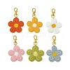 6Pcs 6 Colors Weave Flower Polyester Pendant Decorations HJEW-JM02889-2