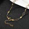 304 Stainless Steel Heart Link Chain Necklaces for Women NJEW-A046-02B-G-2