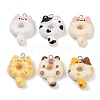 Cat Shape Donut Resin Pendants X-RESI-Z034-03P-1