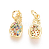 Brass Micro Pave Cubic Zirconia Pendants ZIRC-L093-27G-2