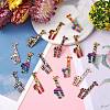 35Pcs 7 Colors Printed Alloy Pendants PALLOY-SZ0001-33-6