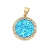 Brass Micro Pave Cubic Zirconia Pendants KK-I723-39G-1