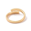 Brass Simple Line Wrap Open Cuff Ring for Women RJEW-P034-08G-3