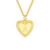 Golden Tone Brass Cable Chain Letter Heart Pendant Necklaces for Women PW-WG67FD6-01-1