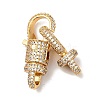 Brass Micro Pave Clear Cubic Zirconia Interlocking Clasps KK-J301-01-3