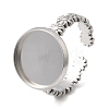 Flower 304 Stainless Steel Cuff Ring Components STAS-P454-05D-P-1