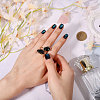 1Pc Raw Natural Gemstone Nuggets Beads Alloy Cuff Rings RJEW-PH0001-15C-3