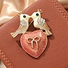 Loved Bird with Heart Enamel Pins PW-WG116DF-01-2