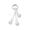 925 Sterling Silver Jingle Bell Tassel European Dangle Charms STER-D300-19S-1