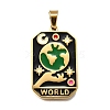 Tarot 304 Stainless Steel Enamel Pendants STAS-M119-09H-G-1