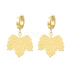 304 Stainless Steel Maple Leaf Hoop Earrings for Women EJEW-G417-04G-5