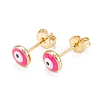 Brass Enamel Stud Earrings EJEW-D274-02G-02-1