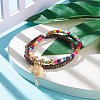 Elephant with Tassel Charm Bracelets Set for Women BJEW-JB07126-4