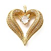 Brass Micro Pave Cubic Zirconia Pendants X-KK-B128-07G-1