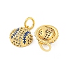 Rack Plating Brass Micro Pave Clear Cubic Zirconia Pendants KK-K341-66G-2