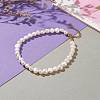 Natural Cultured Freshwater Pearl Beaded Anklets AJEW-AN00386-02-4