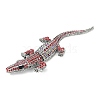 Alloy Rhinestones Alligator Brooches JEWB-S022-07A-2