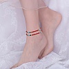 4Pcs 4 Style Glass Seed & Brass Braided Bead Bracelets and Anklets Set SJEW-SW00003-05-2