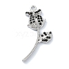 Rack Plating Alloy with Black Rhinestone Pendants FIND-Z051-01P-02-1