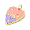 Brass Enamel Pendants KK-Z077-01G-02-2