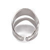 Non-Tarnish 304 Stainless Steel Twist Wave Open Cuff Rings for Women RJEW-G285-26P-3