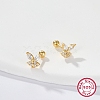 925 Sterling Silver Micro Pave Cubic Zirconia Stud Earrings for Women EJEW-F317-05G-3