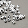 Large Hole Acrylic Letter European Beads SACR-Q103-6mm-01E-1