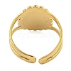 Ion Plating(IP) Flower 304 Stainless Steel Open Cuff Rings for Women RJEW-A044-01C-G-3