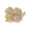 Brass Micro Pave Clear Cubic Zirconia Connector Charms KK-C086-04G-2