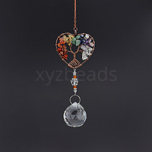Tree of Life Natural Mixed Stone Chips Hanging Suncatchers TREE-PW0004-08B