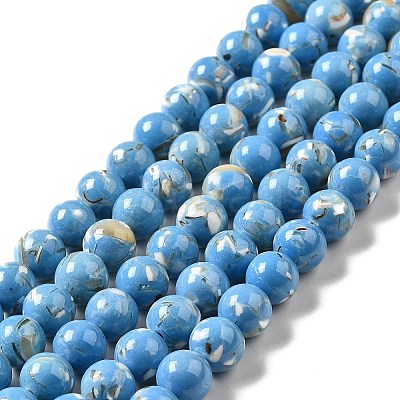 Synthetic Turquoise and Sea Shell Assembled Beads Strands G-D482-01D-04-1