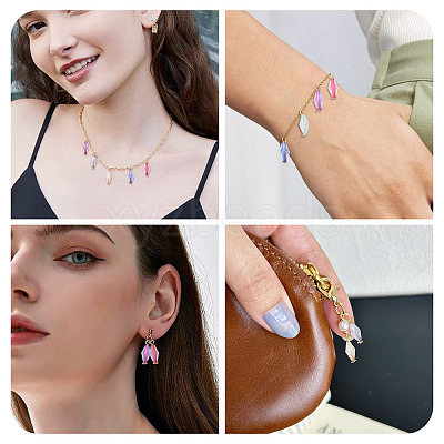 100Pcs Acrylic Pendants PALLOY-TAC0296-1