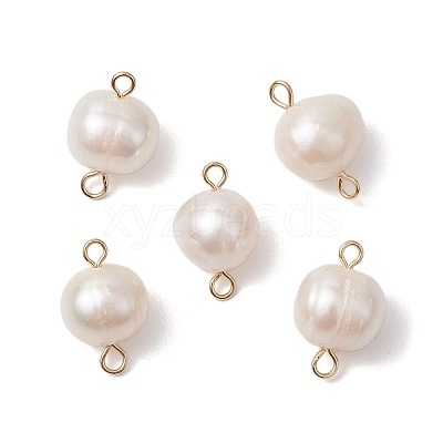 Natural Cultured Freshwater Pearl Connector Charms PALLOY-JF03090-02-1