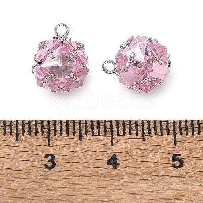 Brass Pave Pink Cubic Zirconia Charms CU-CBAD360-08P-03-1