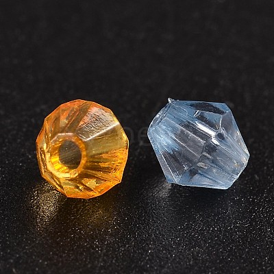Faceted Bicone Transparent Acrylic Beads DBB5mm-1