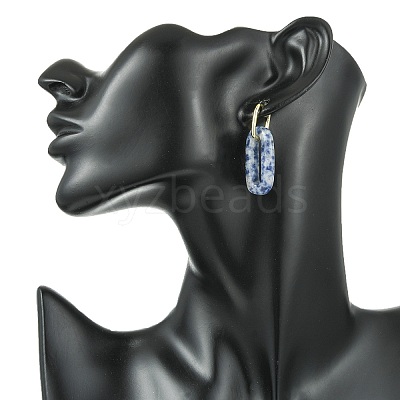 Gemstone Hoop Earrings for Women EJEW-JE07271-1