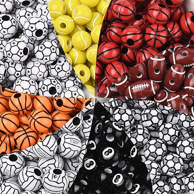 50Pcs Craft Style Acrylic Beads MACR-YW0003-85-1