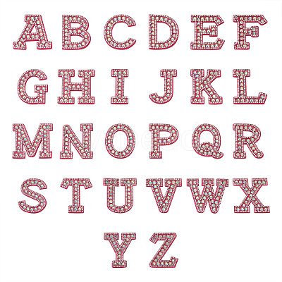 Alphabet Resin Rhinestone Patches DIY-TAC0005-45C-1