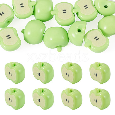 12Pcs Opaque Acrylic Beads MACR-TADJ0001-06A-1