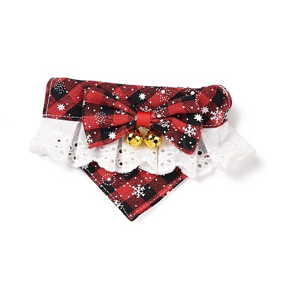 Cloth Pet's Christmas Bowknot Collar AJEW-D051-03G-1
