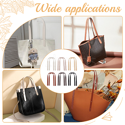 6 Bags 6 Colors PU Leather Bag Handles PURS-NB0001-03-1