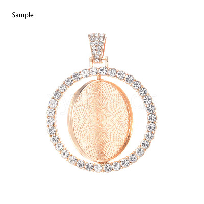 Alloy Pendant Cabochon Settings PALLOY-S107-005G-RS-1