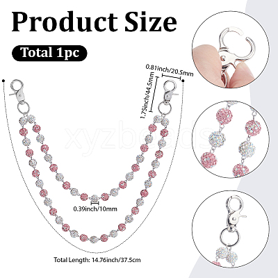 1Pc Polymer Clay Rhinestone Round Beaded Pants Chains AJEW-BM0001-29A-02-1