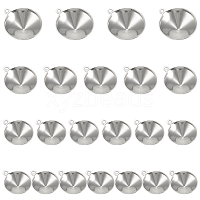 304 Stainless Steel Pendant Rhinestone Settings STAS-UN0010-26-1