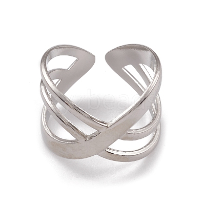 Non-Tarnish 304 Stainless Steel Cuff Rings RJEW-G285-37P-1