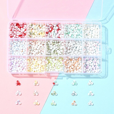 127.5G 15 Colors Baking Paint Glass Seed Beads SEED-FS0001-40-1