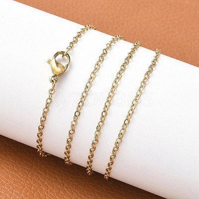 304 Stainless Steel Cable Chain Necklace Making STAS-P045-09G-1